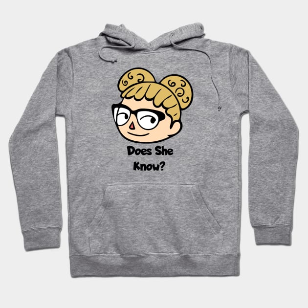 Does She Know? Parody Space Buns Afro Puff Meme Hoodie by Nicheek